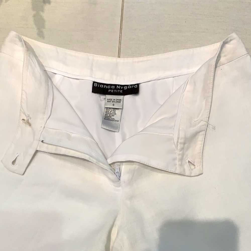 Gorgeous VTG Bianca Nygard ๐ฏ% Linen High Waist Embroidered Capris - Picture 6 of 16